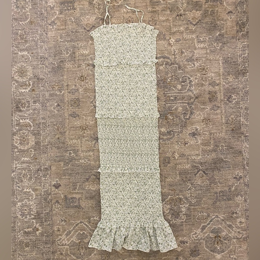 Fringe Smocked Maternity Dress